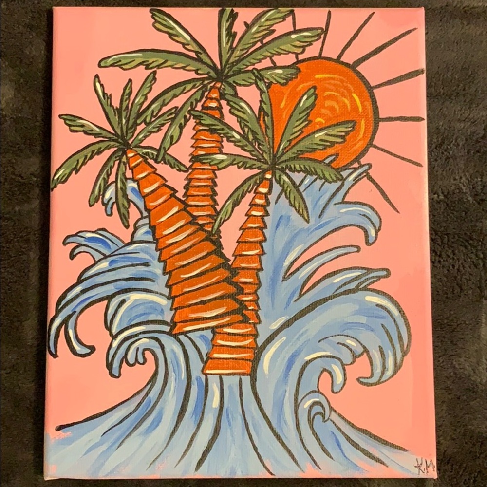 Handmade Palm Tree Painting
